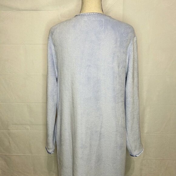 Oscar De La Renta Ladies S/M Baby Blue Plush Full Zip Lg Sleeve Robe Housecoat - Picture 8 of 10